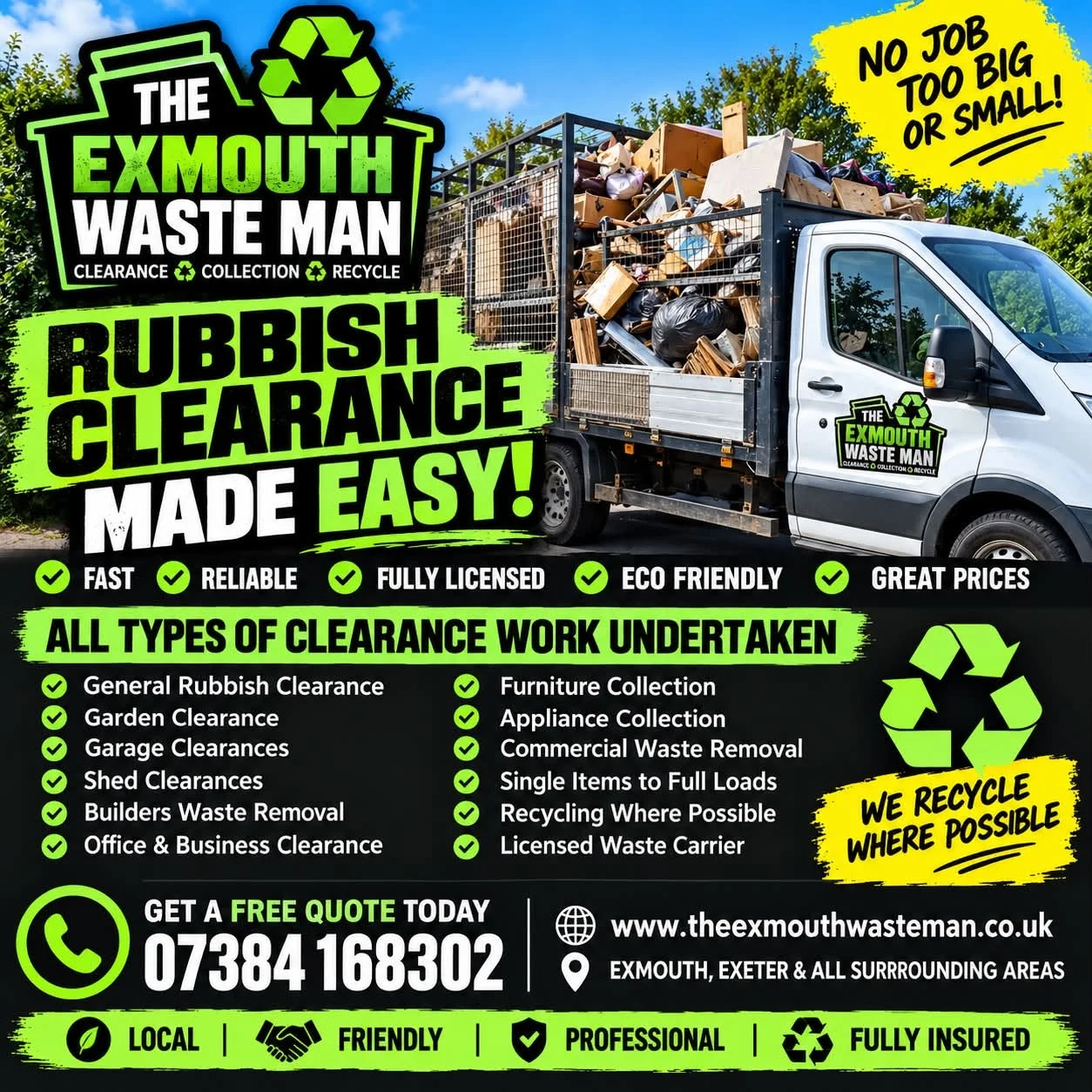 The Exmouth Waste Man rubbish clearance services and contact details